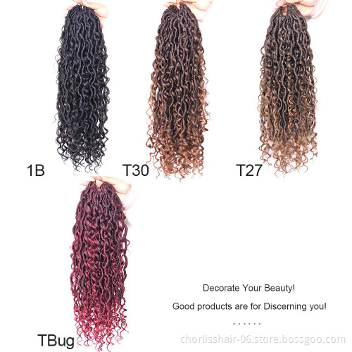 14"/18" Goddess Ombre Faux Locs Crochet Hair Dreadlock Twist Braids Extensions New River Locs Synthetic Braiding Hair Extensions